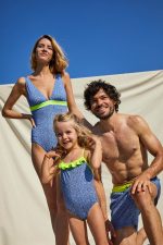 Man wearing a Sunny Atolls swimsuit with elasticated belt