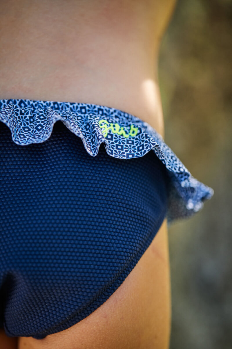 Octavie swimming panty - Navy Azulejos Little girl's bikini bottom