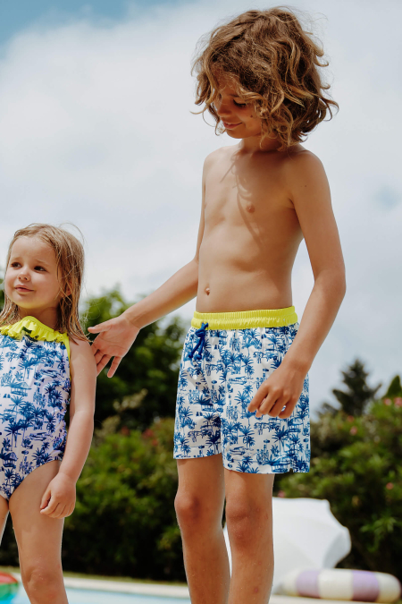 Boy's Swimwear MENO Toile de Jouy Balinaise inspiration | GILI'S