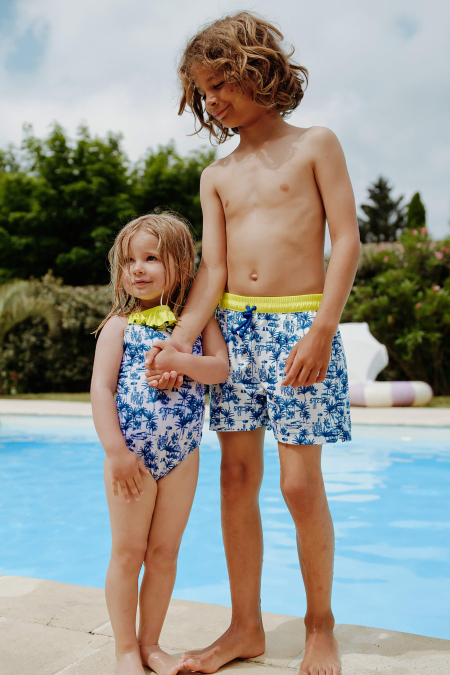 Meno Swim Shorts - Toile de Jouy Balinaise inspiration